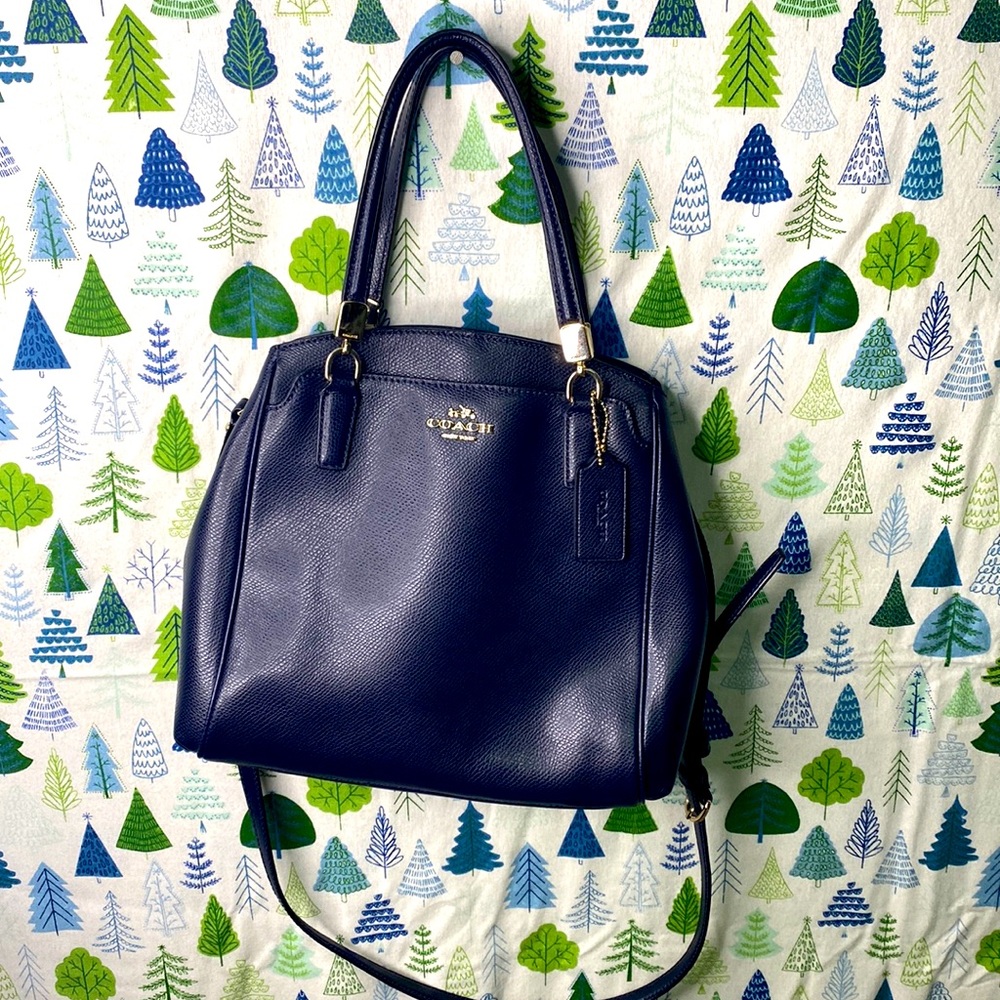 Blue Coach satchel/handbag with crossbody strap